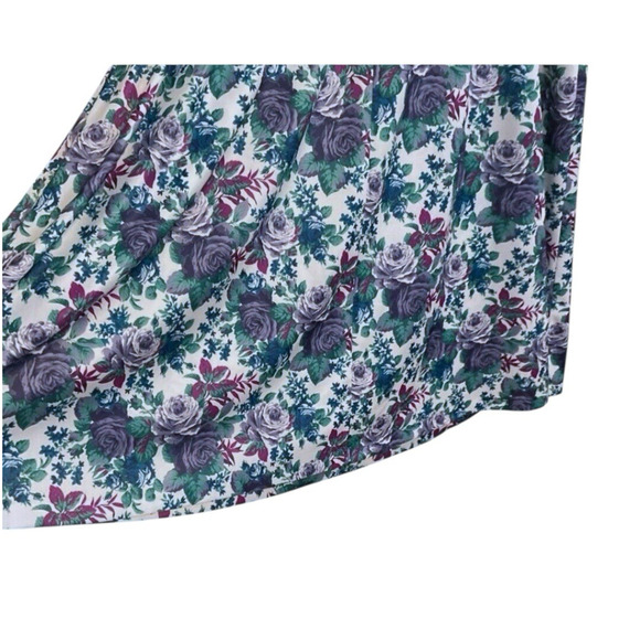 Cue Fashions Dress Women's Size 24W Purple Floral Broom Fold Vintage 3/4 Sleeve - Picture 12 of 12
